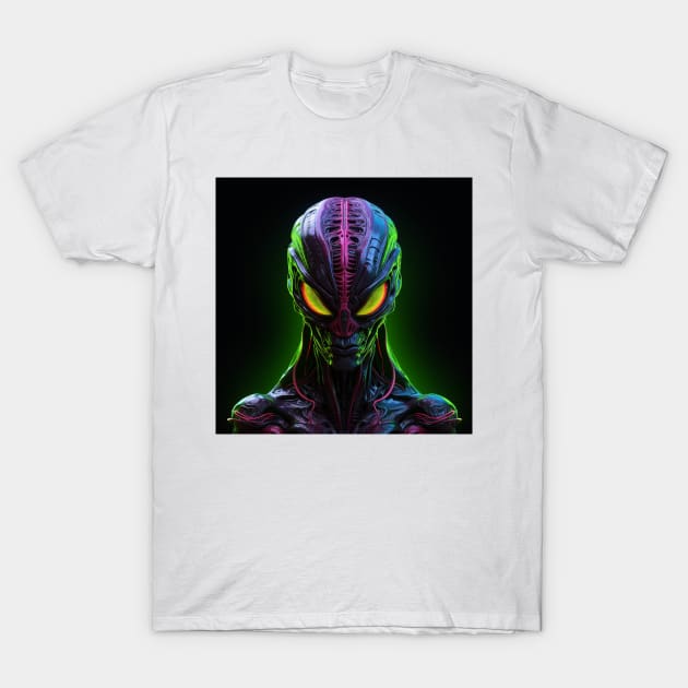 Alien Neon Art 8 T-Shirt by AstroRisq